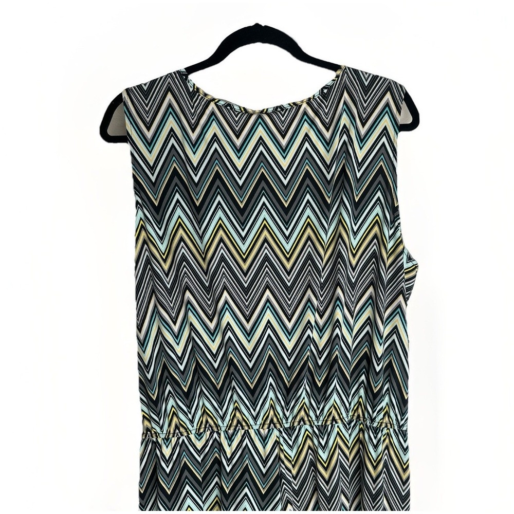 Tacera‎ Women's Jumpsuit Plus Size 2X Multicolor Retro Front Zip Sleeveless - Picture 7 of 8